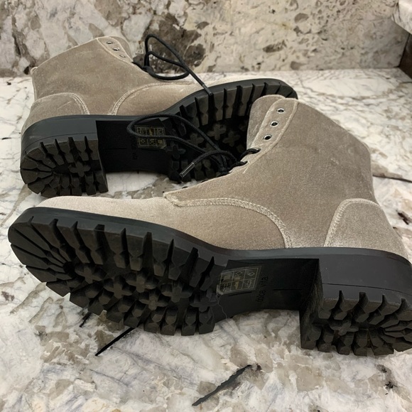 Dolce Vita silver velvet PATRIK combat boot sz 8 - Picture 8 of 9